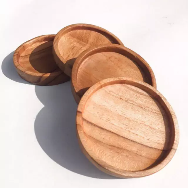 Traditional Low MOQ Top Grade Price Selling Supplier Manufacturer Customized Accept Order Heat Carved Wooden Coaster