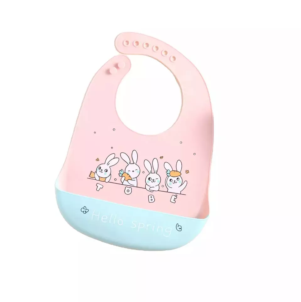 Wholesale New Arrivals Food Grade Adjustable Custom Baby Feeding High Quality Easy Washing 12-color Silicone bibs