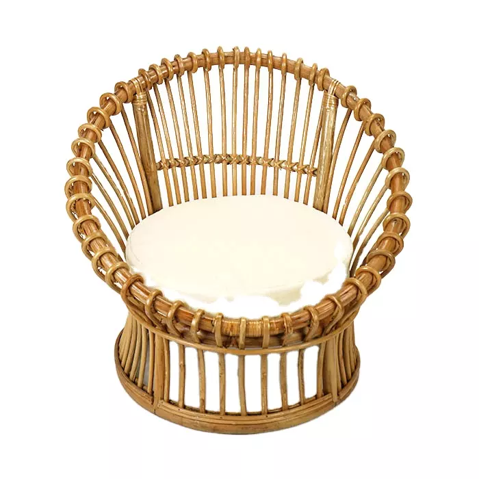 Wholesale Comfortable Relaxing Rattan Chairs for Kids Small Wicker Rattan Chair with Customizable Cushion Made in Vietnam