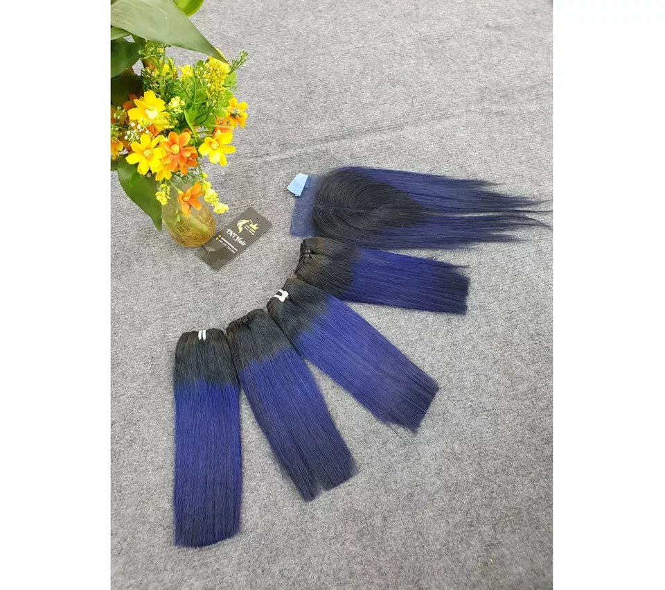 Human Hair Vietnamese Hair Double Drawn Ombre Color Bone Straight Raw Unprocessed Cheap Price Wholesale