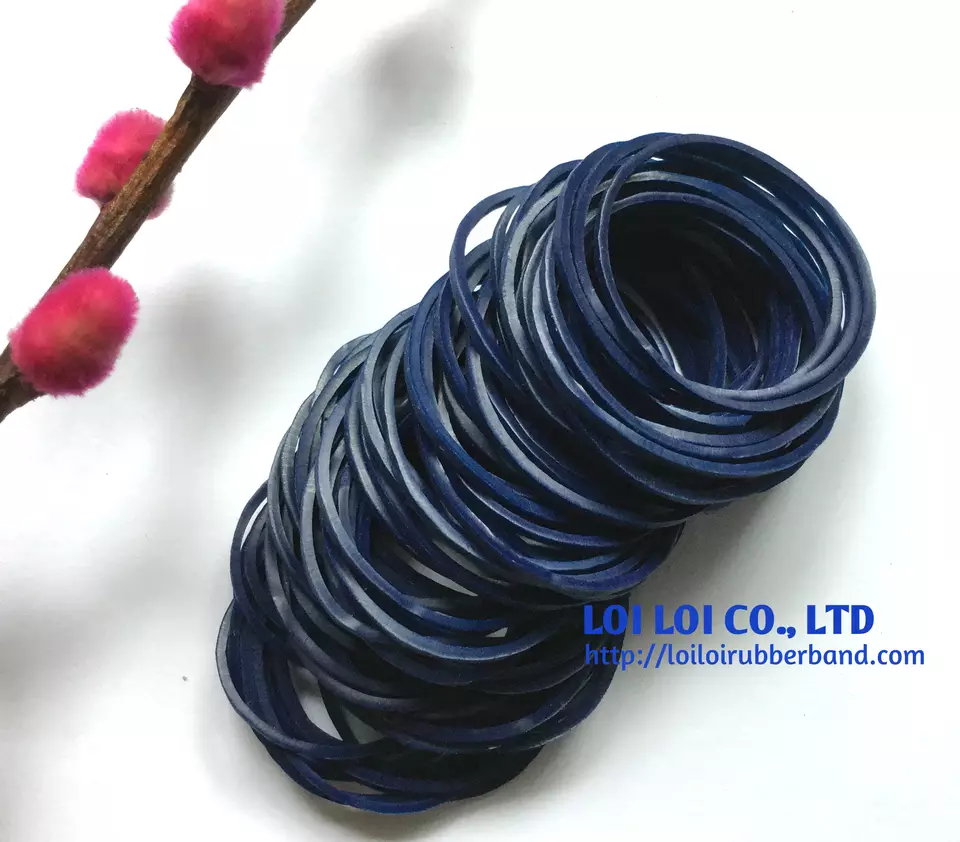 Rubber band BLUE color Dark to Light depends on customers' demand / Latex natural rubber band Wholesale clear color hair bands