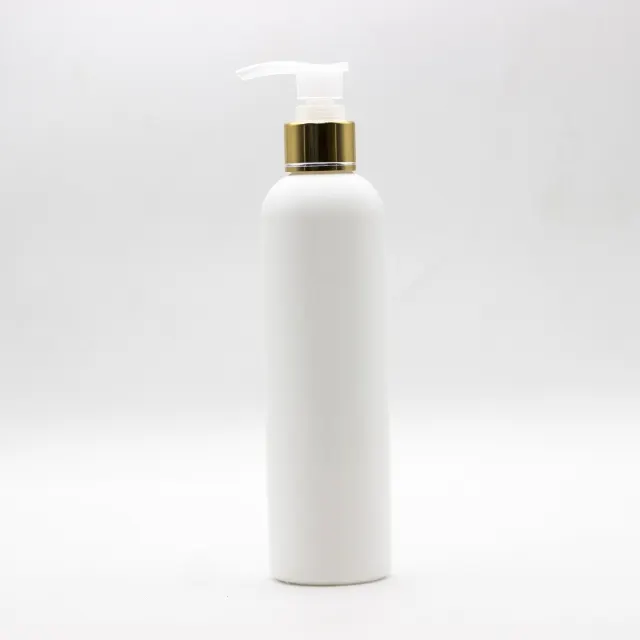 250ml shampoo HDPE plastic Bottle solid white round shoulder HDPE Bottle for Shampoo/ Hair conditioner