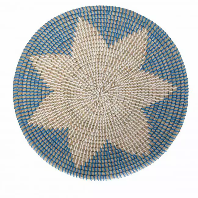 Natural round handicraft seagrass wall hanging woven plate and boho decor baskets