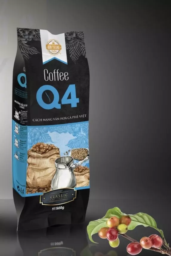 Q4-ground/beans Coffee Culi(90%) & Arabica(10%) Fermented with rice wine Roasted butter & salt from Viet Nam 500gr
