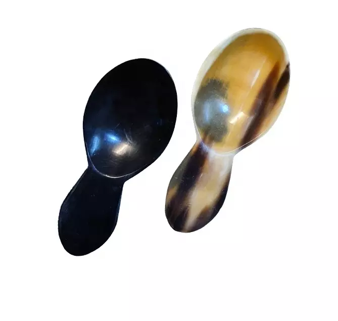 High quality natural buffalo horn spoon for caviar egg tea sugar salt and pepper tea and coffee from Vietcrafts