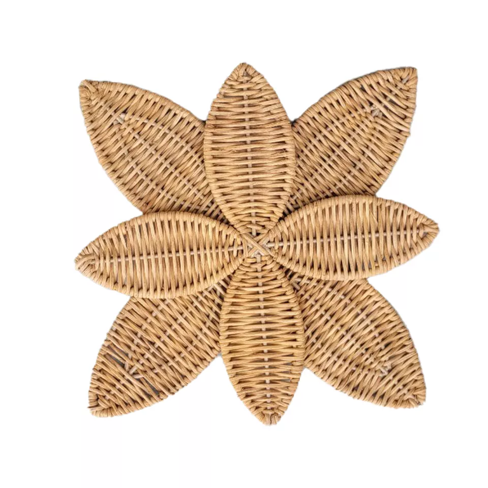 Rattan 100% Handmade Vietnam Handicraft Best Selling Wholesaler Manufacturer Top Grade Flower Wall Hanging Decoration