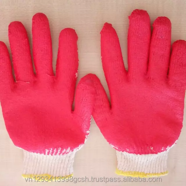 Vietnam Hot Selling Half Coated Natural Latex Gloves