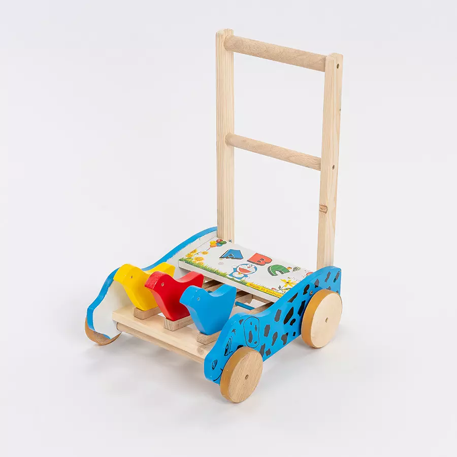Hot Design M-Toys canned baby walker with rubber wood with vivid colors from Vietnam Cheap Price
